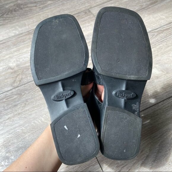 Rockport Square Toes Foam Insole Leather Slippers Sandals - Picture 12 of 14